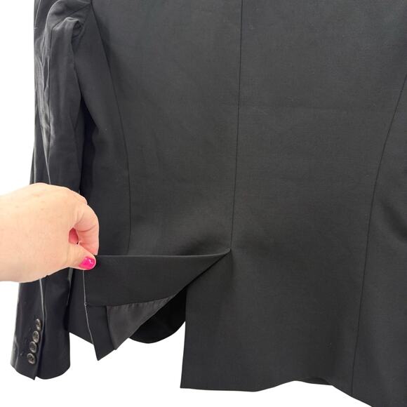 Theory Wool Slim Fit Good Wool Single Button Blazer Black Single Vent Size 6 - Picture 8 of 12